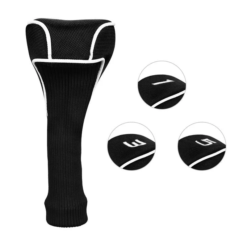 3-in-1 Golf Club Cover Set | No.1, No.3, No.5 | Black