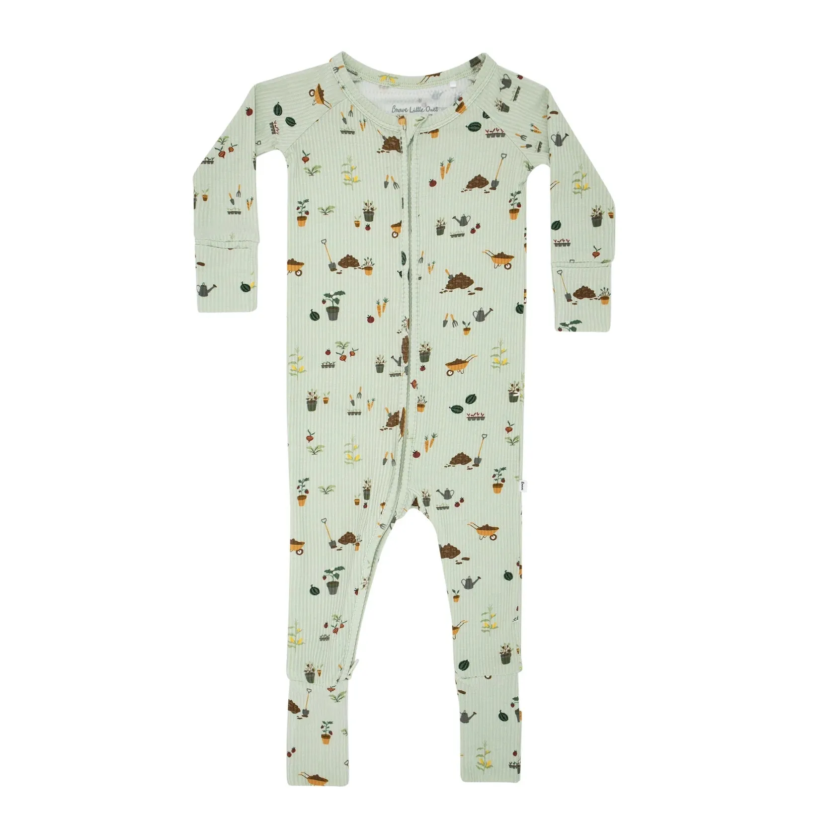 Backyard Garden Ribbed Zip Romper