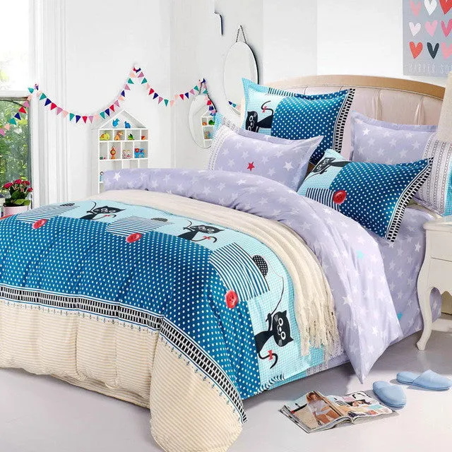Bedding Sets Cotton Set Purple Urban Style Good Quality Soft duvet Cover Bed Set Queen Full Size 3/4 Pcs Drop Shipping