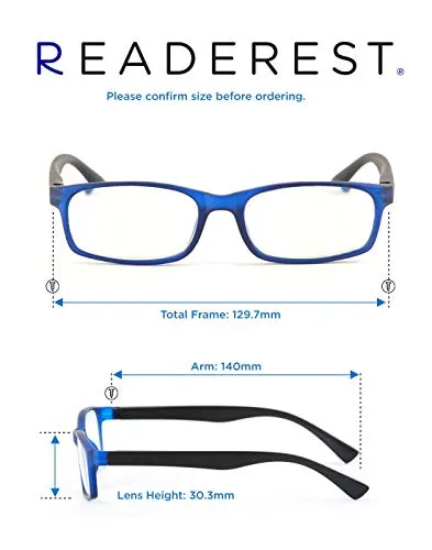 Blue-Light-Blocking-Reading-Glasses-Blue-Black-3-00-Magnification-Computer-Glasses