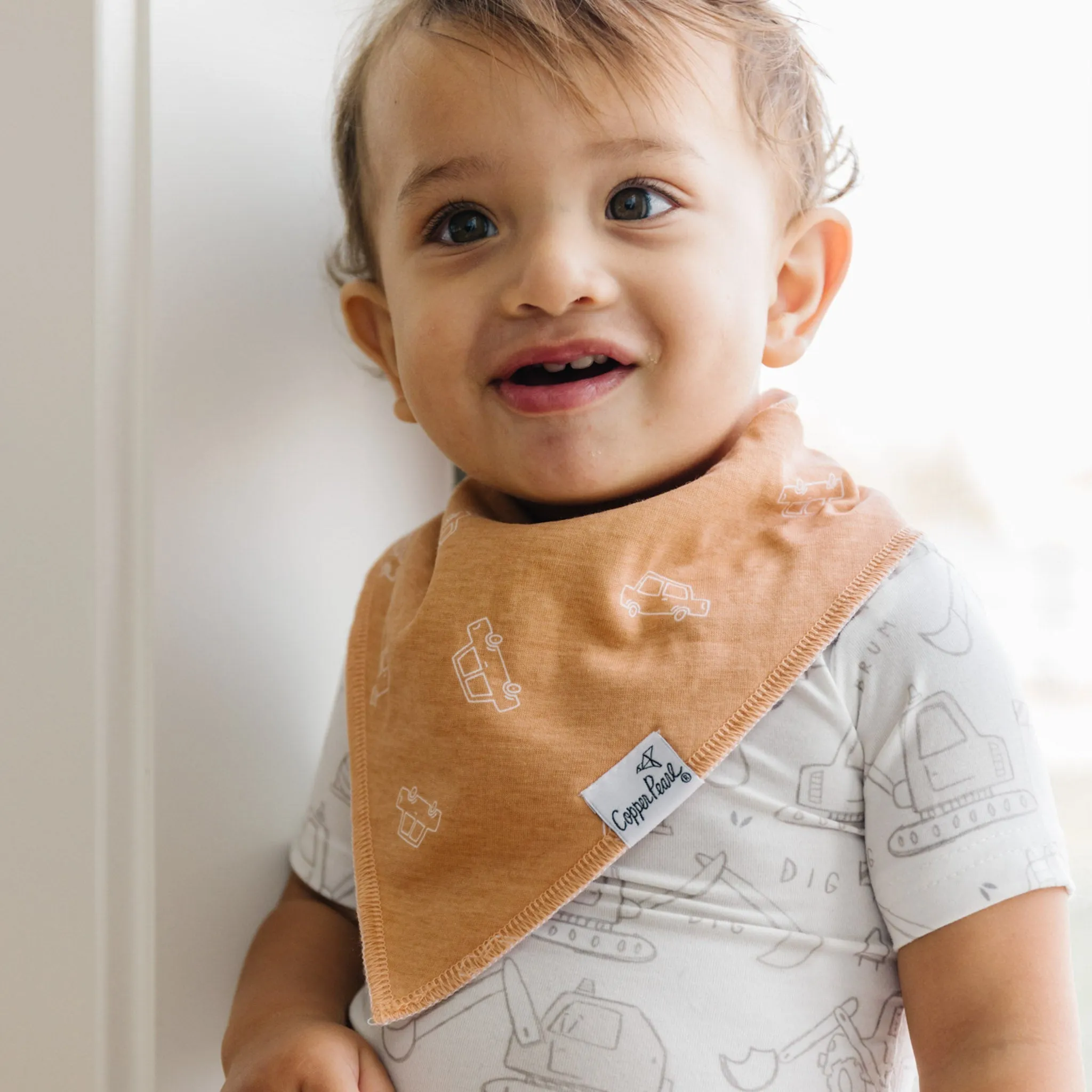 Copper Pearl Baby Bandana Bibs | Gage