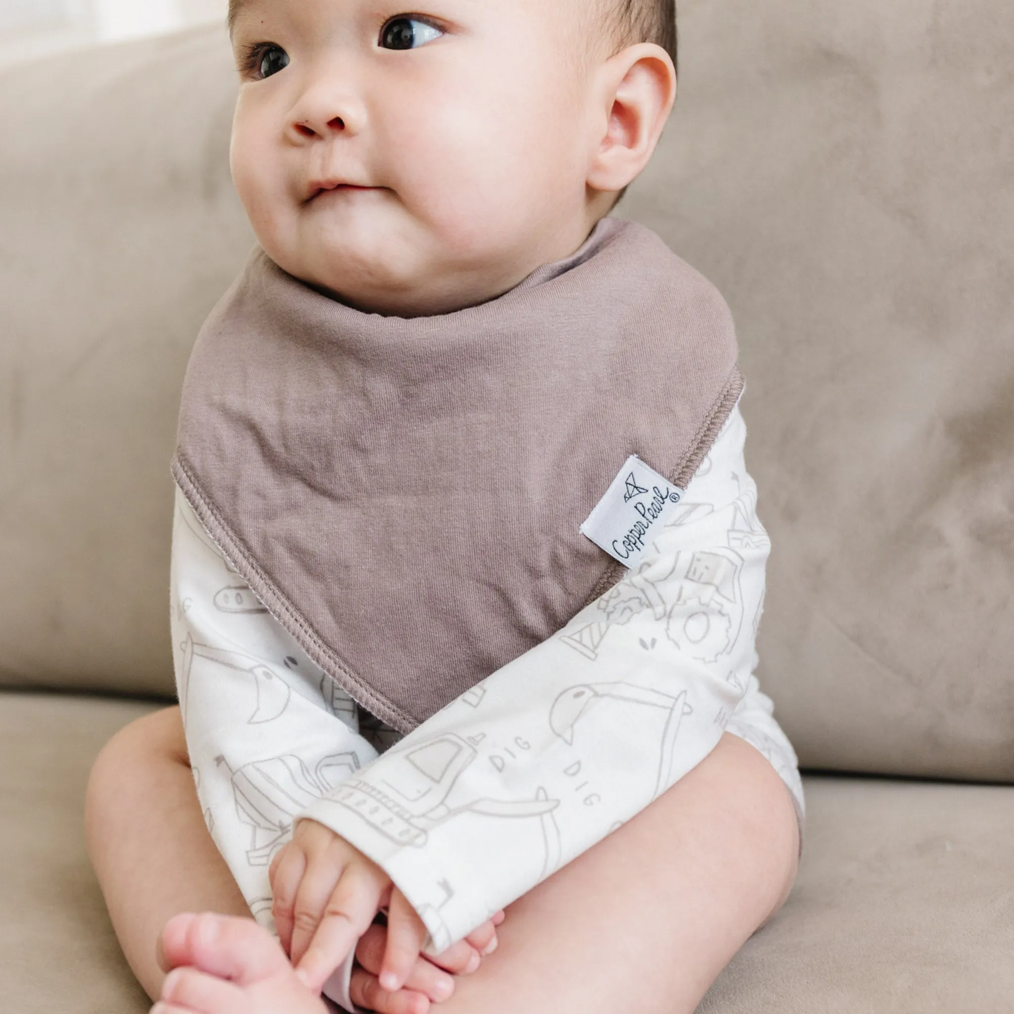 Copper Pearl Baby Bandana Bibs | Gage