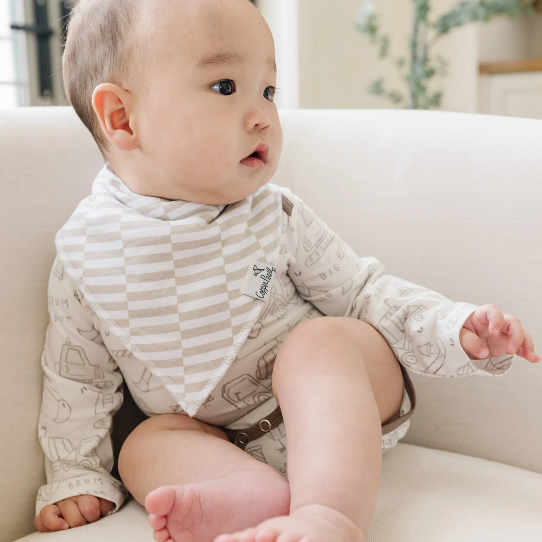 Copper Pearl Baby Bandana Bibs | Gage