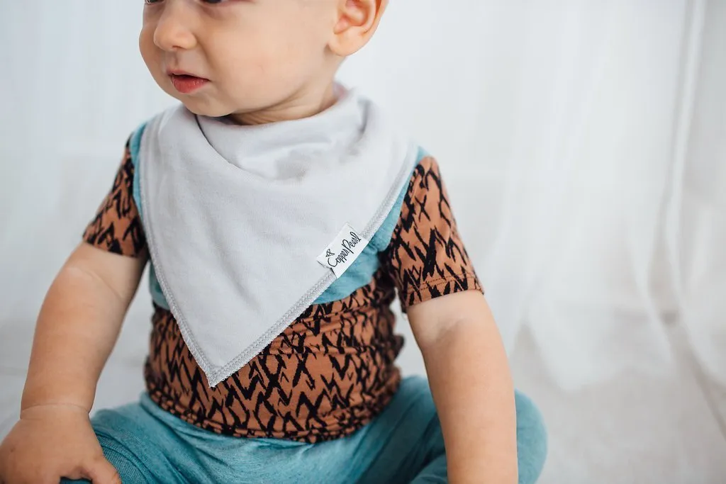Copper Pearl Baby Bandana Bibs | Gray Basics