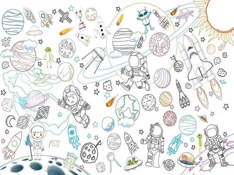 Dreamland Publications Pop-Out In the Space- With Colouring Stickers