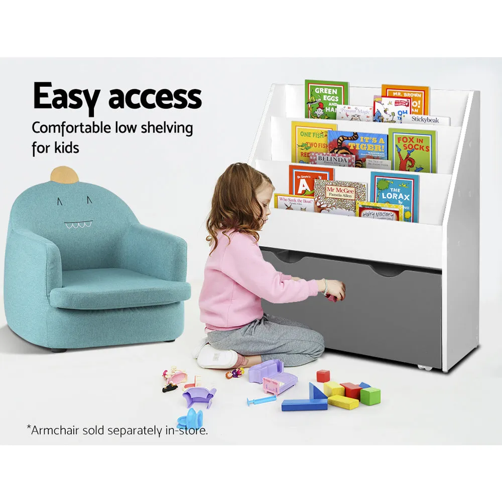 Eco-Friendly Kids Bookshelf Rack with Storage - Keezi