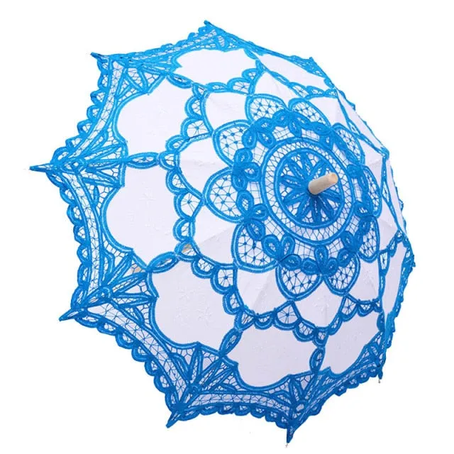 Elegant Cotton Embroidery Lace Parasol