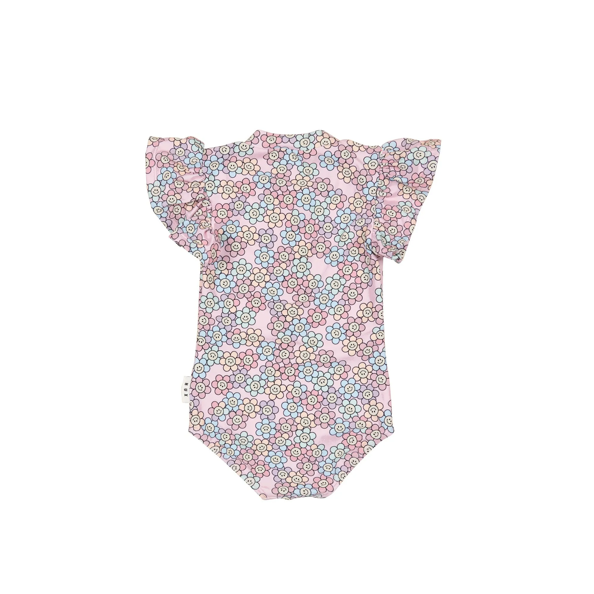 Huxbaby Rainbow Daisy Frill Zip Swimsuit - Multi