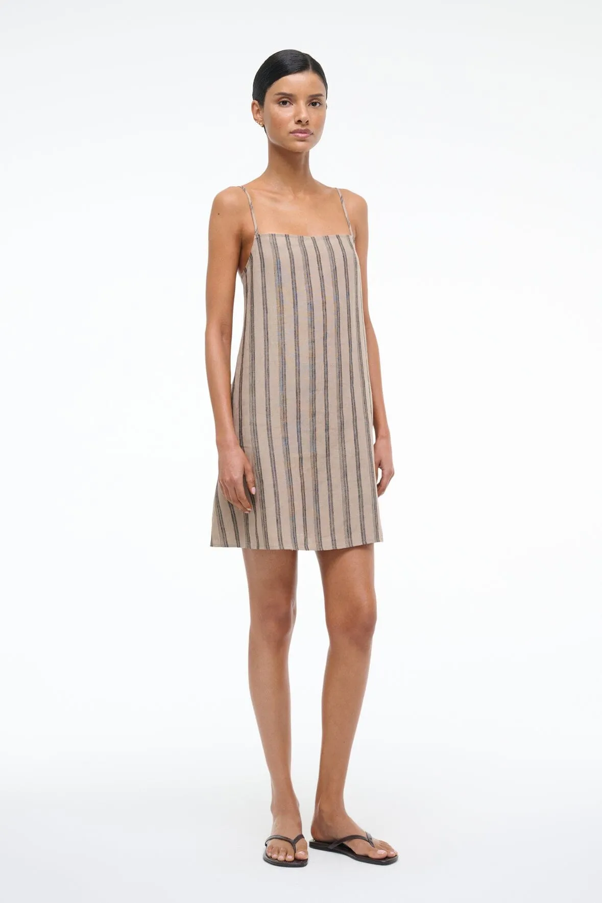 LAURA LINEN MINI DRESS | SAHARA STRIPE