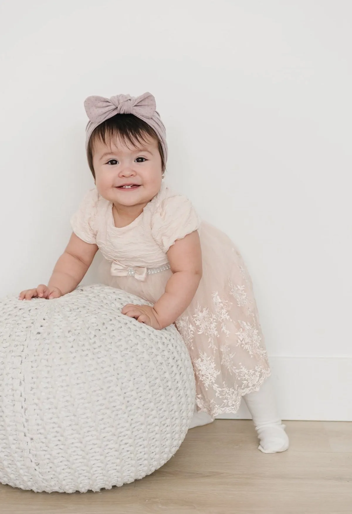 Lightweight Spring Bow Baby Turban - Peony by Golden Dot Lane