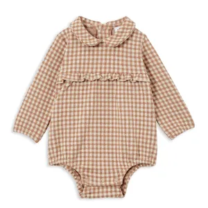 Milky Collared Playsuit - Check