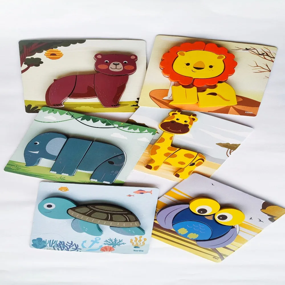 Open Ended Toddler's First 6 In 1 Puzzle  - Animals