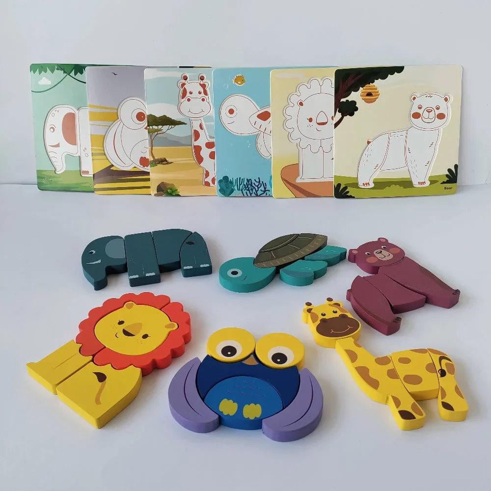 Open Ended Toddler's First 6 In 1 Puzzle  - Animals