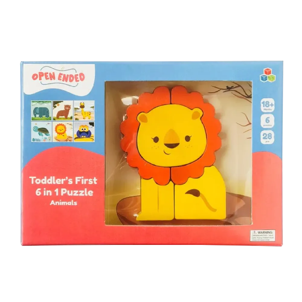 Open Ended Toddler's First 6 In 1 Puzzle  - Animals