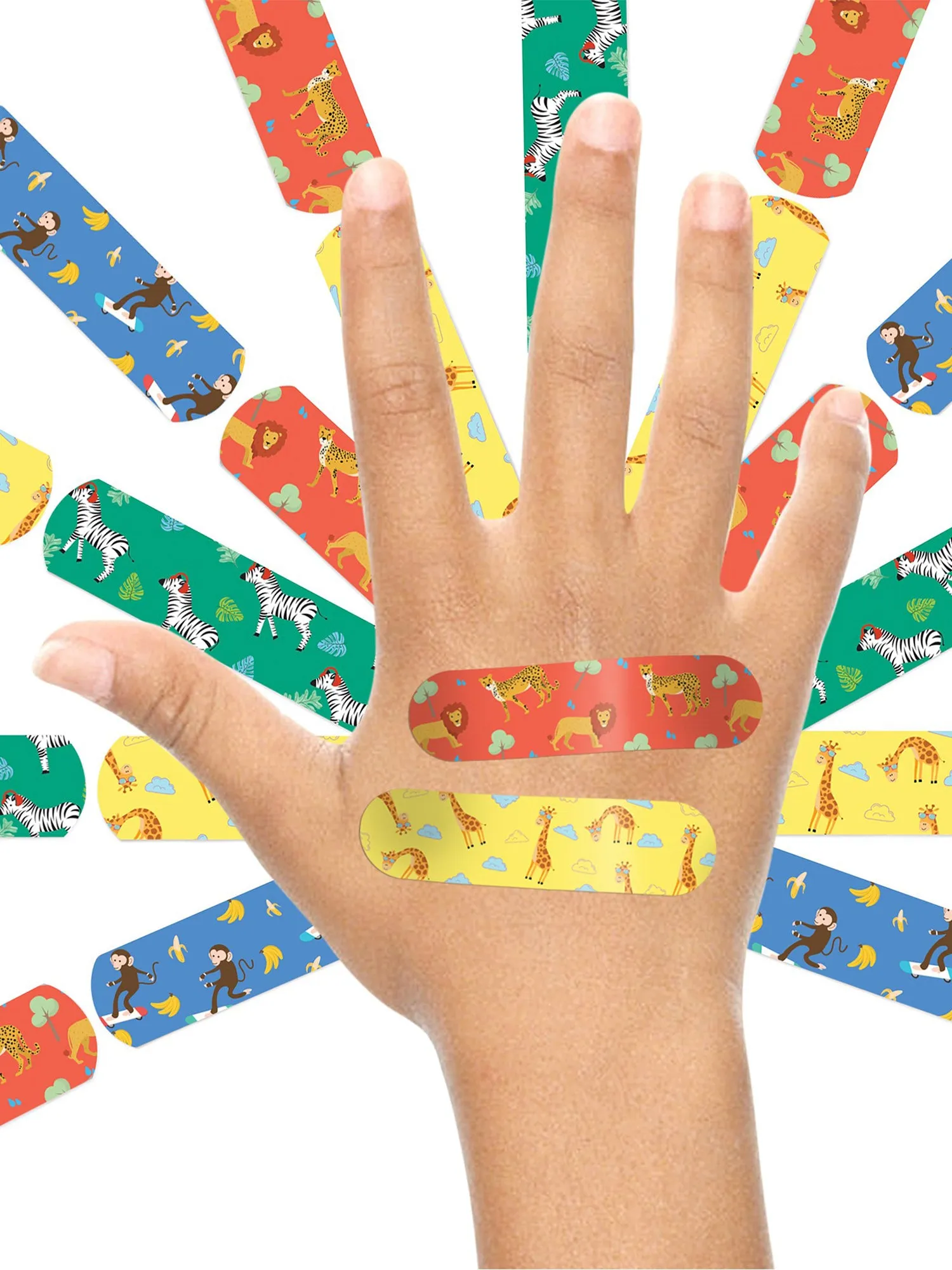 Ouchie Non-Toxic Printed Bandages Double Combo Set (40 Pack) - Orange & Lime Green
