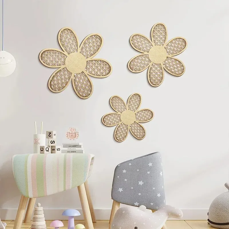 Rattan Daisy Wall Art set of 3