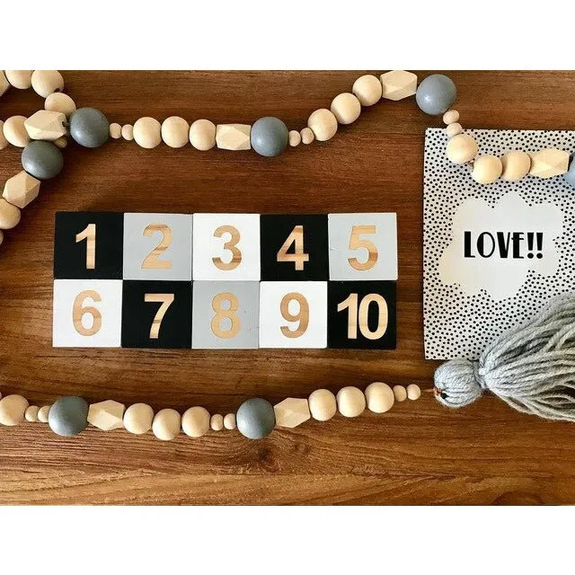 Wooden Numbers Block Set